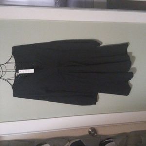 NWT Albe Rita Black M Deep V Neck long sleeve sweater mini dress